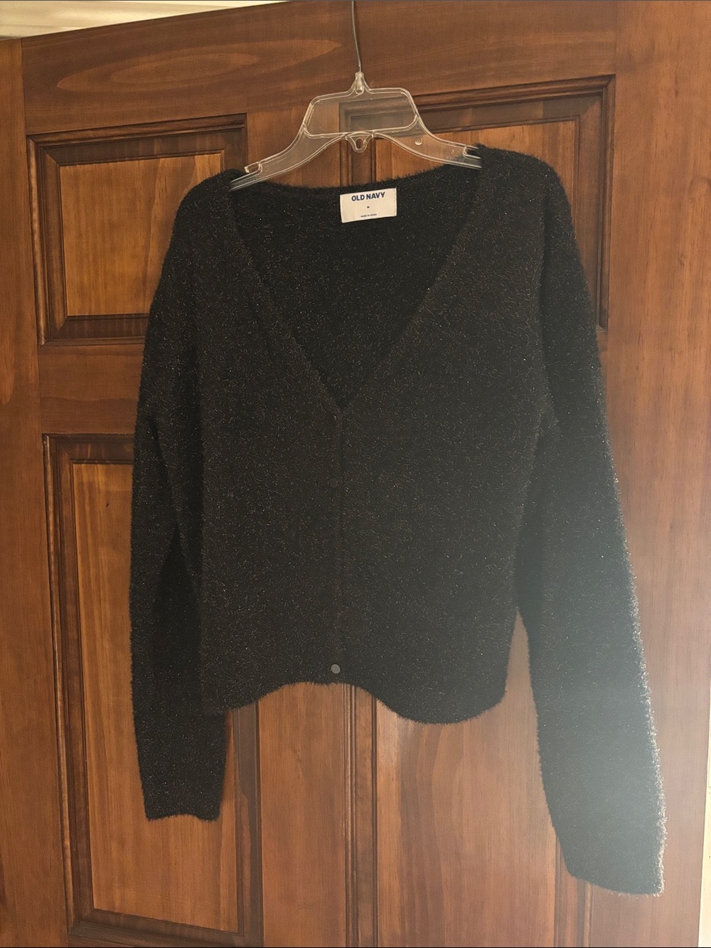 Black sparkly Old Navy button down women’s sweater